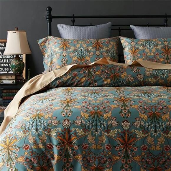 Farmhouse Boho King Comforter Set - 3 Piece Lightweight All Season Bedding - Picture 8 of 8